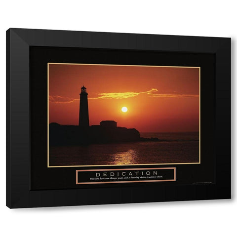 Dedication - Lighthouse Black Modern Wood Framed Art Print by Frontline