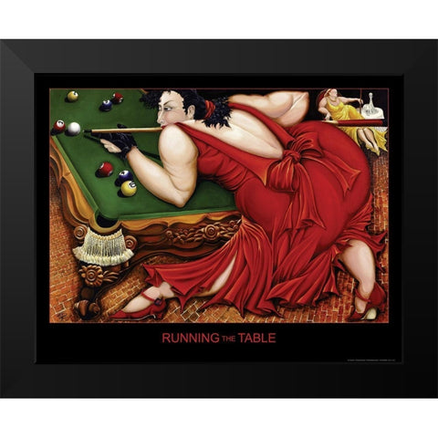 Running the Table - Billiards Black Modern Wood Framed Art Print by Frontline