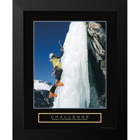 Challenge - Ice Climber Black Modern Wood Framed Art Print by Frontline