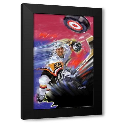 Hockey - Breakaway Black Modern Wood Framed Art Print by Unknown
