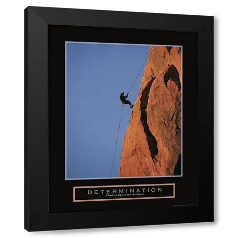 Determination - Climber Black Modern Wood Framed Art Print with Double Matting by Frontline
