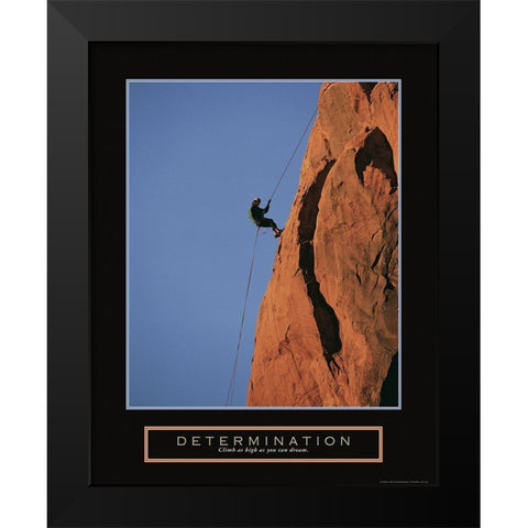 Determination - Climber Black Modern Wood Framed Art Print by Frontline