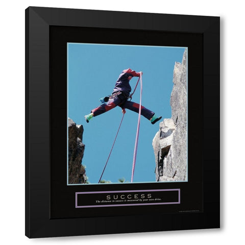 Success - Rock Jumper Black Modern Wood Framed Art Print by Frontline
