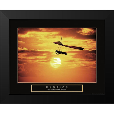 Passion - Hang Glider Black Modern Wood Framed Art Print by Frontline