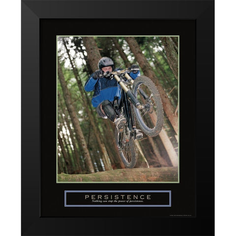 Persistence - Dirt Bike Black Modern Wood Framed Art Print by Frontline