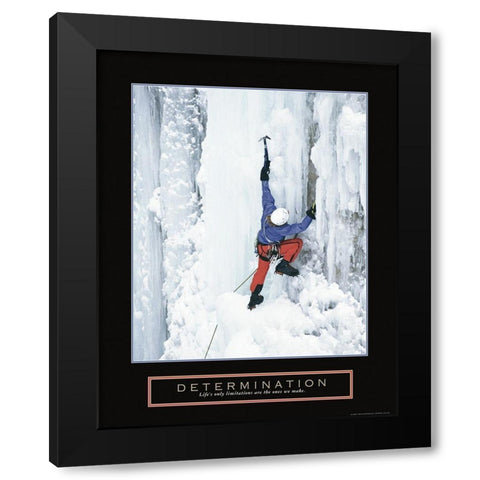 Determination - Ice Climber Black Modern Wood Framed Art Print with Double Matting by Frontline