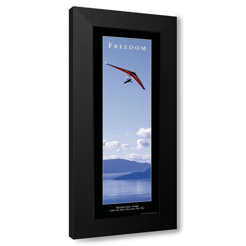 Freedom - Hang Glider Black Modern Wood Framed Art Print with Double Matting by Frontline