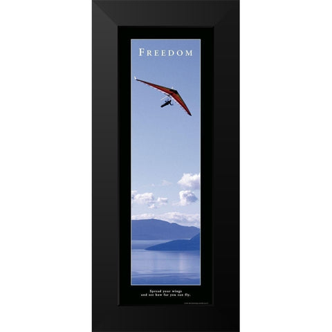 Freedom - Hang Glider Black Modern Wood Framed Art Print by Frontline