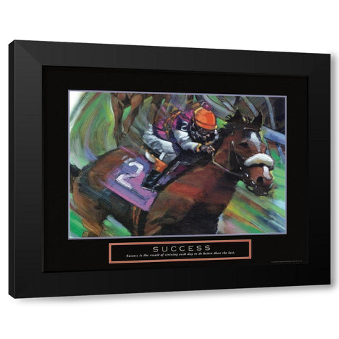Success - Jockey Black Modern Wood Framed Art Print by Frontline