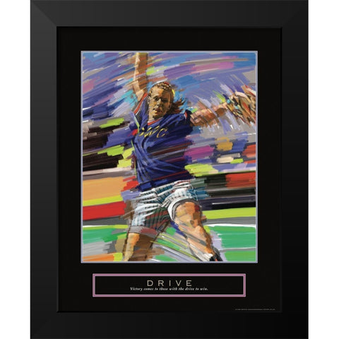 Drive - Softball Black Modern Wood Framed Art Print by Frontline