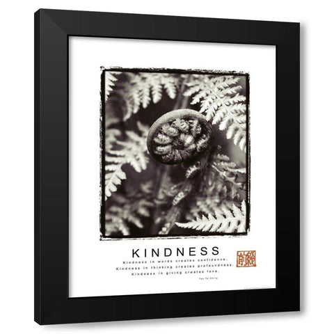 Kindness - Fiddlehead Black Modern Wood Framed Art Print with Double Matting by Frontline