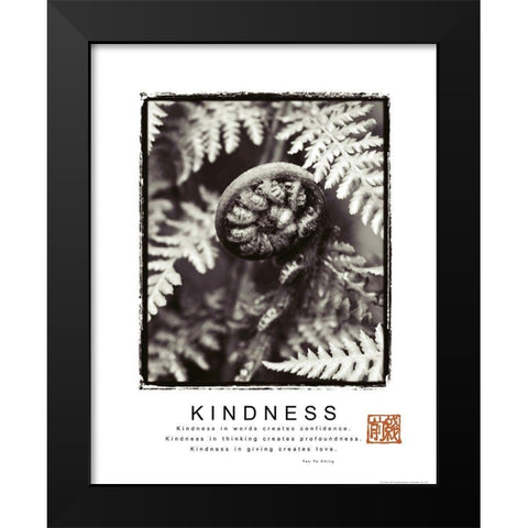 Kindness - Fiddlehead Black Modern Wood Framed Art Print by Frontline