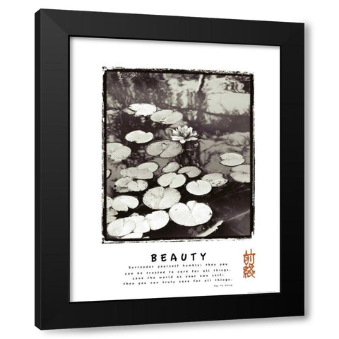 Beauty - Lillypad Black Modern Wood Framed Art Print by Frontline