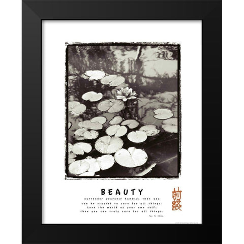 Beauty - Lillypad Black Modern Wood Framed Art Print by Frontline