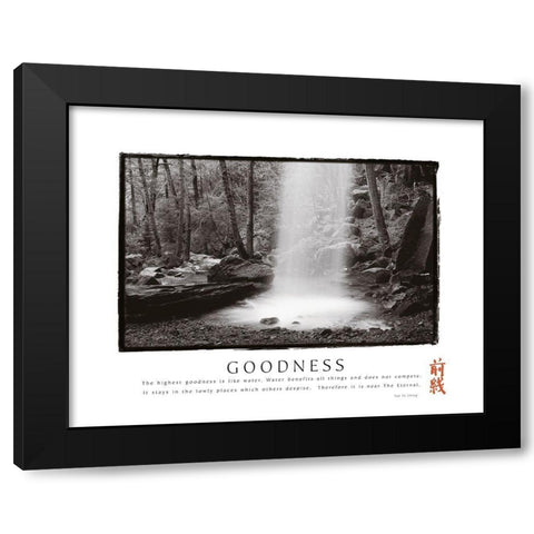 Goodness - Waterfall Black Modern Wood Framed Art Print with Double Matting by Frontline