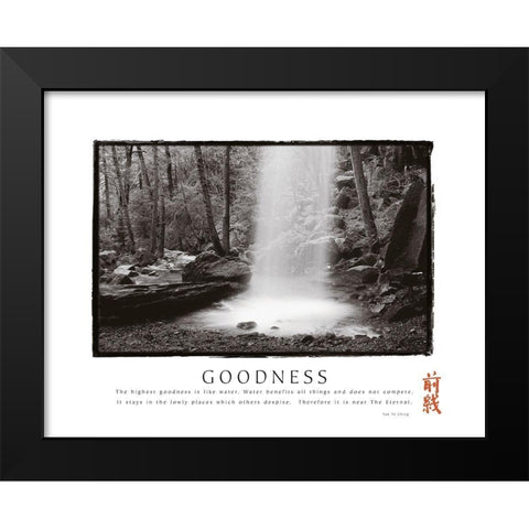 Goodness - Waterfall Black Modern Wood Framed Art Print by Frontline