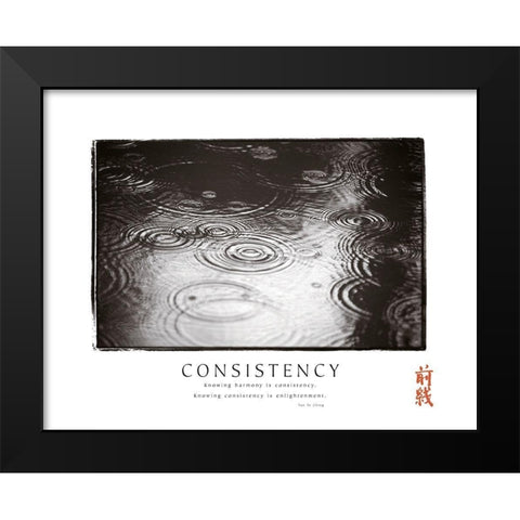 Consistency - Raindrops Black Modern Wood Framed Art Print by Frontline