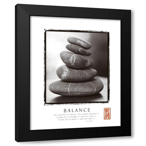 Balance - Rocks Black Modern Wood Framed Art Print by Frontline