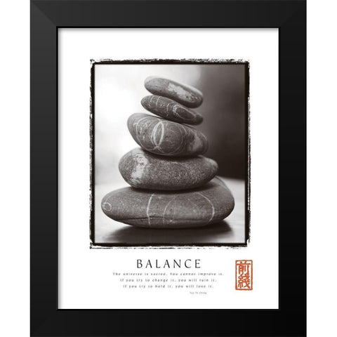 Balance - Rocks Black Modern Wood Framed Art Print by Frontline