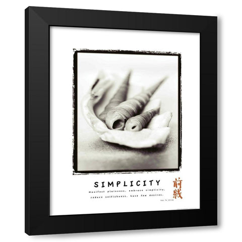 Simplicity - Shells Black Modern Wood Framed Art Print by Frontline