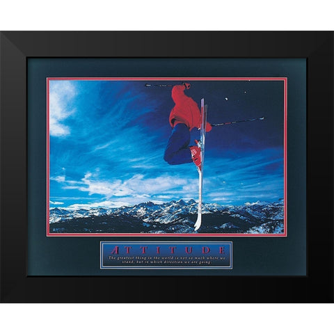 Aki - Attitude Black Modern Wood Framed Art Print by Unknown