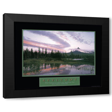 Attitude - Moonrise Black Modern Wood Framed Art Print with Double Matting by Frontline