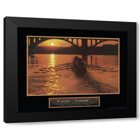 Working Together - Sculling Black Modern Wood Framed Art Print by Frontline