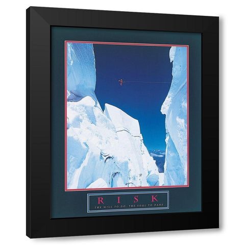 Climber - Risk Black Modern Wood Framed Art Print by Unknown
