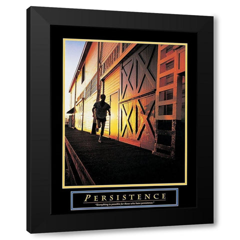 Runner - Persistence Black Modern Wood Framed Art Print by Unknown