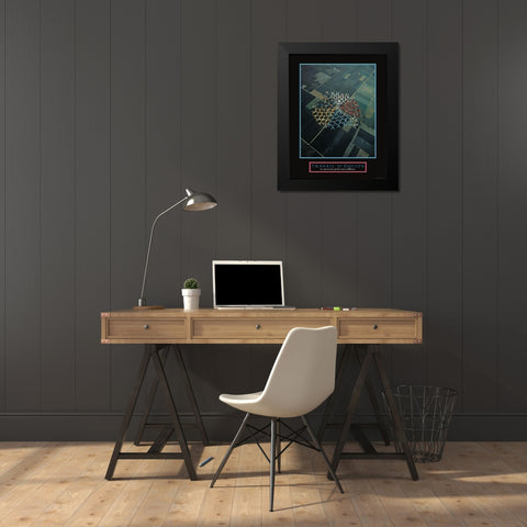 Travaille - D Equipe Black Modern Wood Framed Art Print by Frontline