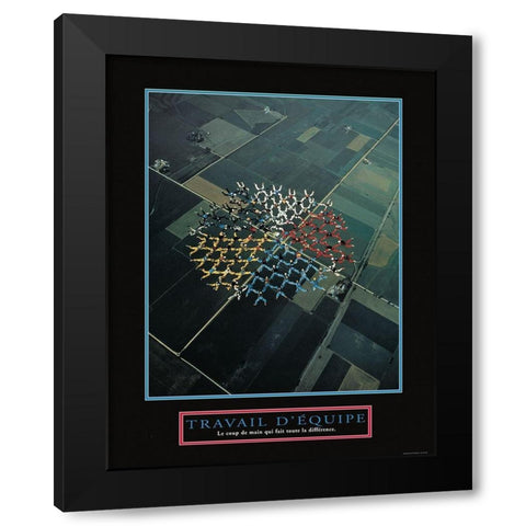 Travaille - D Equipe Black Modern Wood Framed Art Print with Double Matting by Frontline