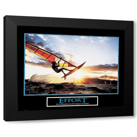 Surf - Sail - Effort Black Modern Wood Framed Art Print by Unknown