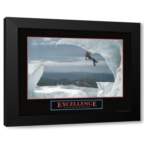 Excellence - Ice Climber Black Modern Wood Framed Art Print with Double Matting by Frontline