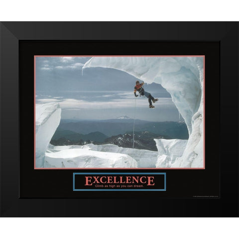 Excellence - Ice Climber Black Modern Wood Framed Art Print by Frontline