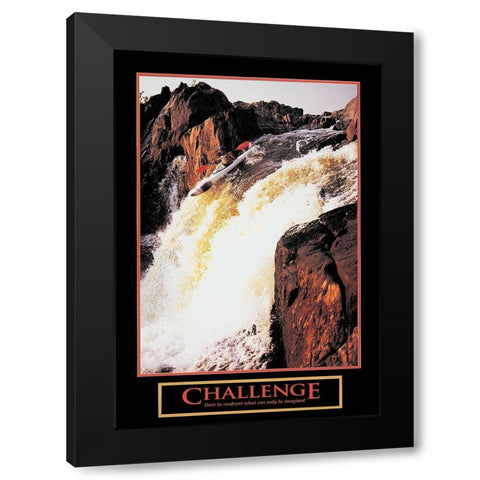 Kayak - Challenge Black Modern Wood Framed Art Print with Double Matting by Unknown