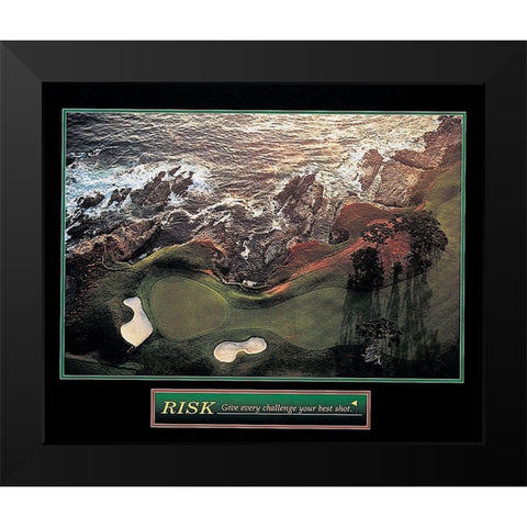 Golf - Risk Black Modern Wood Framed Art Print by Unknown