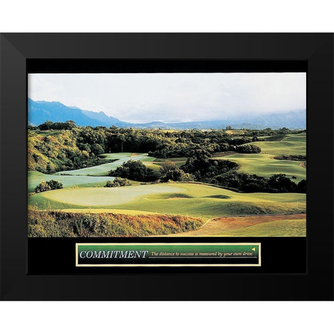 Golf - Commitment Black Modern Wood Framed Art Print by Unknown