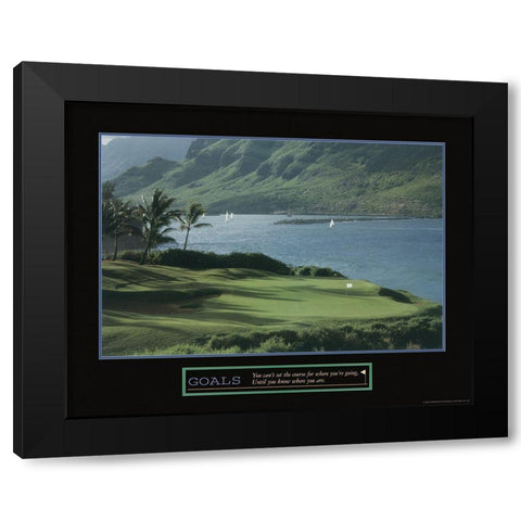 Goals - Golf by the Sea Black Modern Wood Framed Art Print with Double Matting by Unknown
