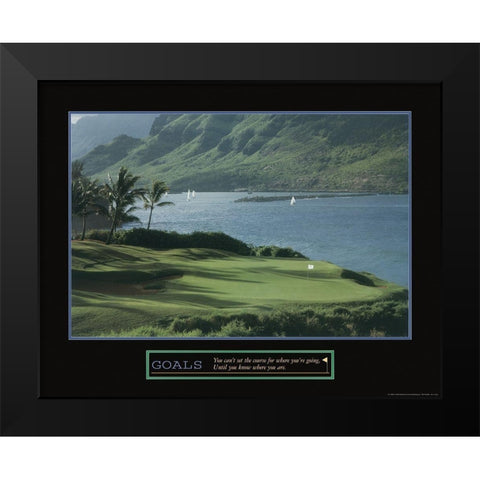 Goals - Golf by the Sea Black Modern Wood Framed Art Print by Unknown