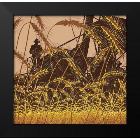 Wheat Black Modern Wood Framed Art Print by Unknown