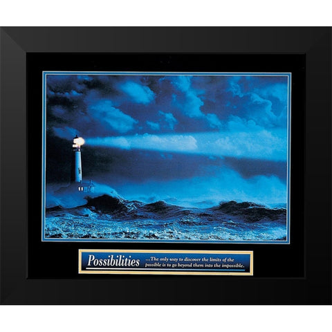 Lighthouse - Possibilities Black Modern Wood Framed Art Print by Unknown