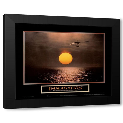 Moon - Imagination Black Modern Wood Framed Art Print by Unknown
