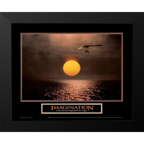 Moon - Imagination Black Modern Wood Framed Art Print by Unknown