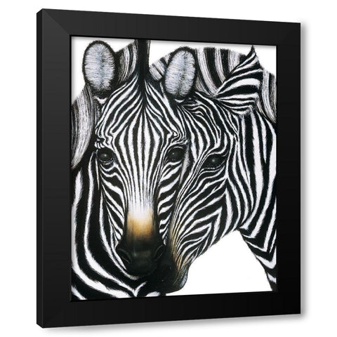 Zebra I Black Modern Wood Framed Art Print with Double Matting by Unknown