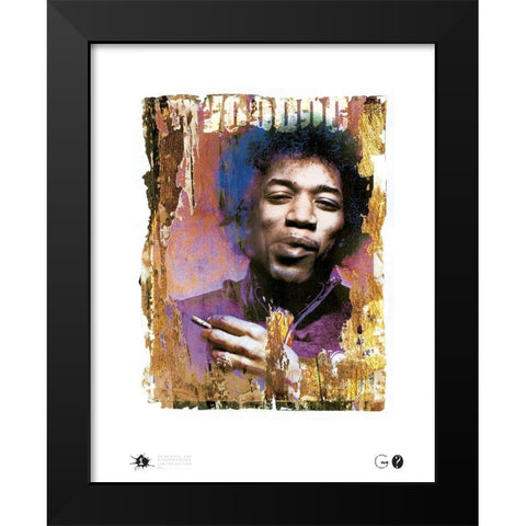 Jimi Voodoo Black Modern Wood Framed Art Print by Frontline