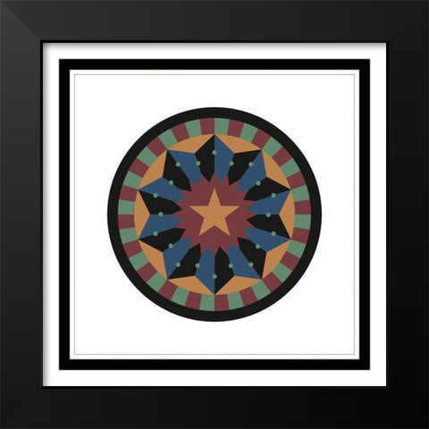 Hex Star Black Modern Wood Framed Art Print by Unknown