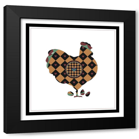 Hex Hen Black Modern Wood Framed Art Print with Double Matting by Unknown