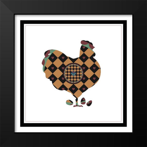 Hex Hen Black Modern Wood Framed Art Print by Unknown