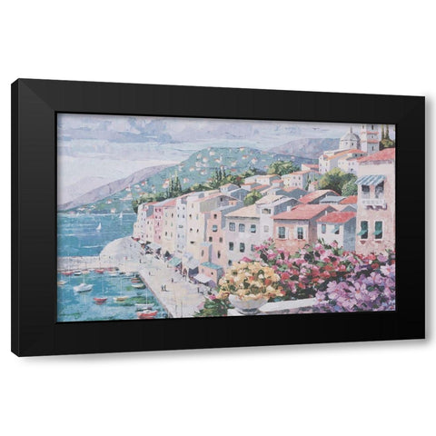 Pink Houses II Black Modern Wood Framed Art Print by Unknown