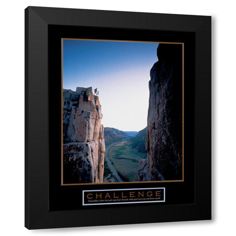 Climber - Challenge Black Modern Wood Framed Art Print with Double Matting by Unknown